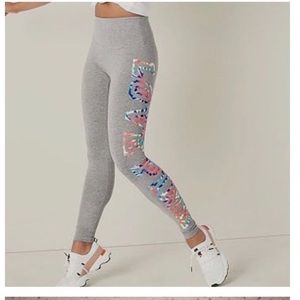 PINK Brand Rainbow Tie Dye Logo Heather Leggings